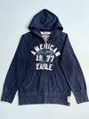 Vintage American Eagle Navy Zip-Up Graphic Hoodie (L)