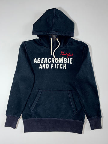 Abercrombie & Fitch New York Spellout Hoodie – Navy, Muscle Fit (M)