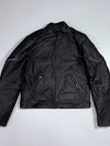 Cafe Racer “Tribute Edition Live Fast” Genuine Cowhide Leather Moto Jacket with Union Jack Inner Lining (Paded)(M)