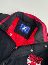 Starter Chicago Bulls Black Red Colorblock Puffer Jacket (2Xl)