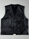 Vintage Leather Vest | Black Lace-Up   (M)