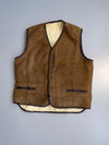 ZSuper Premium Original Sued Leather Vest Fur Inside (M)