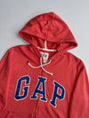 Gap | Coral Red Arch Logo Zip Hoodie | (S)