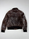 Vintage Redskins Brown Leather Bomber Jacket (M)