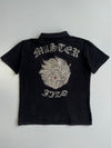 Jizo Street Freedom “Master Jizo” Rhinestone Embroidered Polo Shirt Black & Gold (L)