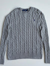 Polo Ralph Lauren Grey Cable Knit Crewneck Sweater (M)
