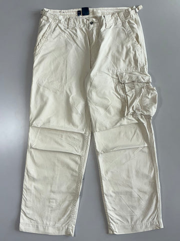 Polo Ralph Lauren Vintage Cream Cargo Trousers (W:34 |L:41)