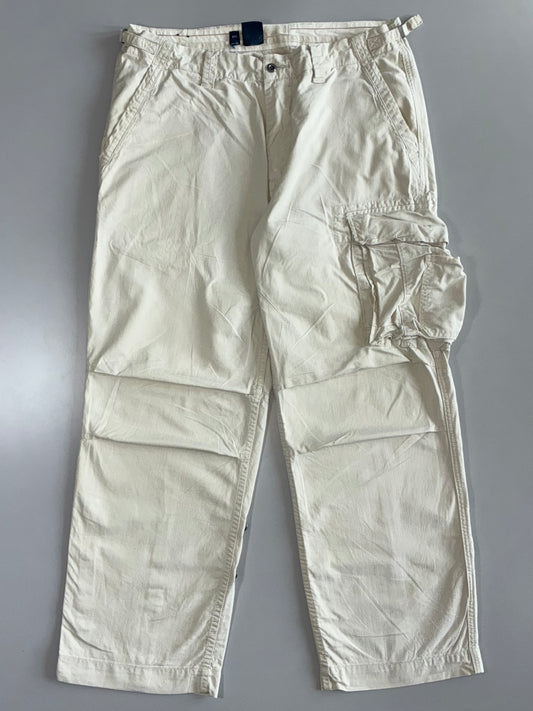 Polo Ralph Lauren Vintage Cream Cargo Trousers (W:34 |L:41)