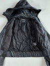 Borsetta Black Genuine Leather Hooded Biker Jacket – Asymmetric Zip Women’s (XS)
