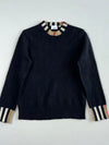 Burberry Black Icon Stripe Trim Knit Sweater (XS)