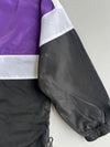 Adidas Originals Purple, White & Black Colourblock Trefoil Windbreaker Jacket(XL)