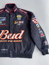Y2K-Style Budweiser NASCAR #8 Racing Jacket Heavy Embroidery, Quilted Lining (XL)