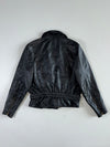 Free-Way Vintage Black Leather Multi-Zip Belted Biker Jacket (M)