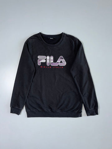 Fila Biella Italia Sweatshirt Black Logo Print (M)