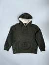 Big Train All-Over Embroidered Skull & Crest Sherpa-Lined Olive Hoodie  M/L
