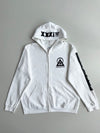 CKKN&RK | White Graphic Zip-Up Hoodie | (XL)