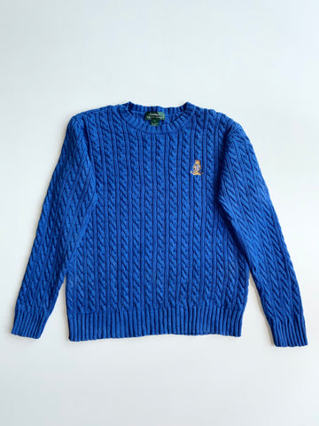 Lauren Ralph Lauren Crest Cable Knit Crewneck Sweater – Royal Blue(M)