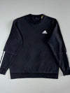 Adidas | Black 3-Stripe Crewneck (XL)