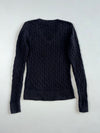 Tommy Hilfiger Black Cable Knit V-Neck Sweater Women’s (XS)