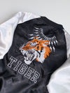 Japanese Tiger Embroidered Satin Souvenir Bomber Jacket (M)