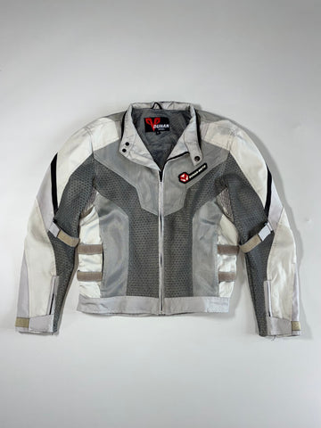 Duhan | Grey White Mesh Riding Jacket (S)