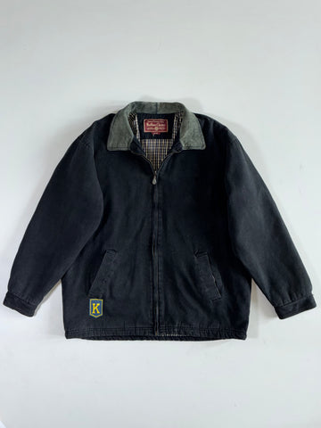 Marlboro Classics Faded Black Canvas( Leather Collar) Workwear Jacket (XL)