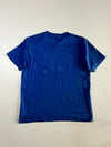 Roots Canada Royal Blue Plaid Beaver Logo Tee – (L)