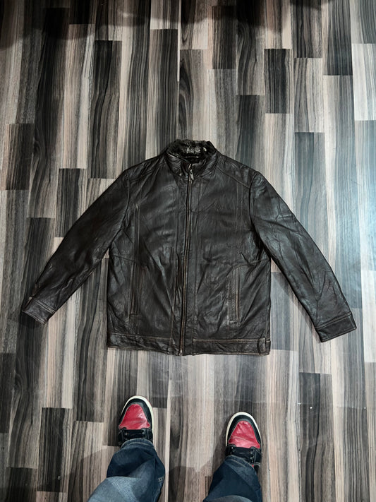 ZPremium Brown Leather Jacket S/M