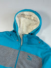 Puma Sport Lifestyle Sherpa-Lined Zip-Up Hoodie Turquoise/Grey Colorblock,  (M)