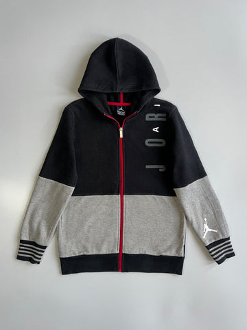 Air Jordan Black & Grey Colorblock Zip Hoodie (Xs)