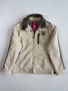Wen & Chun Beige Sherpa-Lined Work Jacket with Faux Fur Collar (XL)