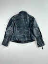 Vintage HIS Blue Grey Distressed Leather Biker Jacket Women's (M)