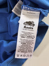 Roots Canada Royal Blue Plaid Beaver Logo Tee – (L)