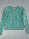 Vintage 90s Tommy Hilfiger Mint Green Cable Knit Sweater – Made in Hong Kong (S/M)