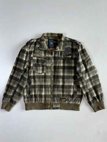 G-Star Raw Plaid Zip-Up Harrington Jacket (L/Xl)