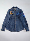 Vintage JS New York Blue Denim Patch Embroidered Shirt Woman’s  (S)