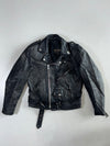 Wilsons Black Leather Belted Moto Jacket (S/M)