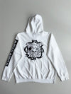 CKKN&RK | White Graphic Zip-Up Hoodie | (XL)