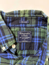 Vintage Abercrombie And Fitch Blue Green Plaid Flannel (M)