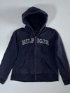 Tommy Hilfiger Embroidered Spellout Zip Hoodie (Navy) (S)