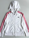 Vintage Y2K Adidas White & Pink 3-Stripe Hooded Windbreaker Jacket  woman’s – (S)