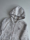 Eider Grey/White Striped High-Pile Fleece Zip Hoodie women’s (XS)