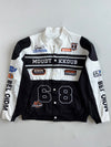 Y2K Style Black & White Embroidered Patch Racing Jacket(L)