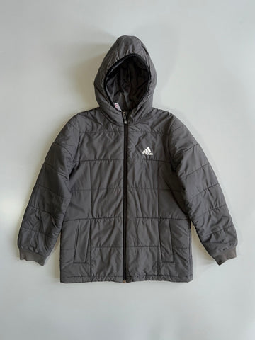 Adidas Grey Hooded Puffer Jacket (S)
