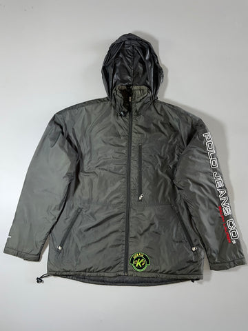 Polo Jeans Co. Ralph Lauren | Olive Fleece Lined Hooded Spellout Jacket (2XL)