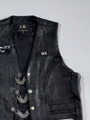 Leather King M3 Southern Cruisers Riding Club “Bulldog” Patched Leather Vest (XL)