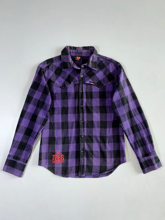 IIZO Original Street Purple Plaid Flannel Embroidered (S)