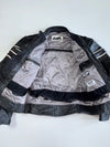 Vanucci by Enrico Vanucci High-Class Motorbikewear Chevron Stripe Leather Moto Jacket (S)