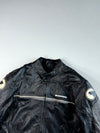 Bering Black & Grey Leather Motorcycle Racing Jacket Padded (M)