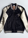 Top Girl Black & Gold Satin Bomber Jacket “Top Girl” Embroidered (Size S)